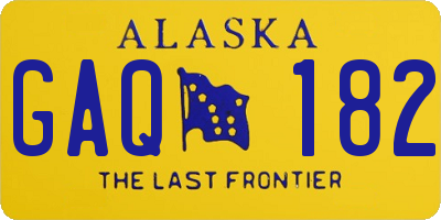 AK license plate GAQ182