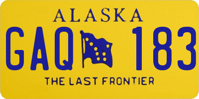 AK license plate GAQ183