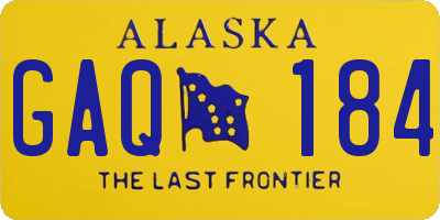 AK license plate GAQ184