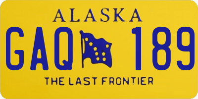 AK license plate GAQ189