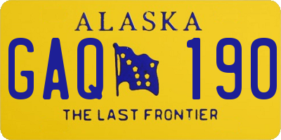 AK license plate GAQ190