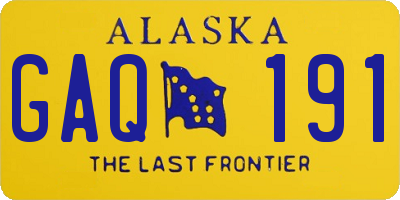 AK license plate GAQ191