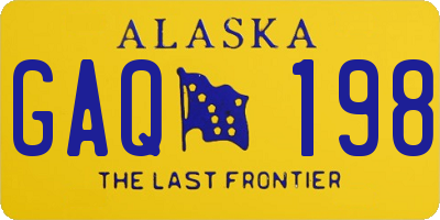 AK license plate GAQ198