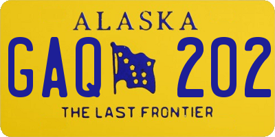 AK license plate GAQ202