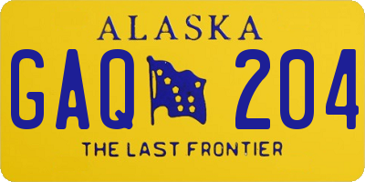 AK license plate GAQ204