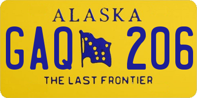 AK license plate GAQ206