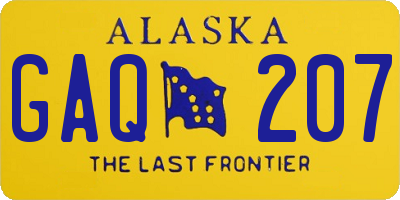 AK license plate GAQ207