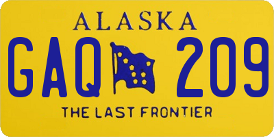 AK license plate GAQ209