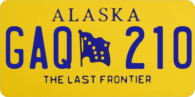 AK license plate GAQ210