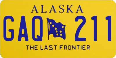 AK license plate GAQ211