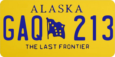 AK license plate GAQ213