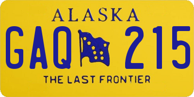 AK license plate GAQ215