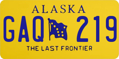 AK license plate GAQ219