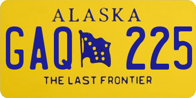 AK license plate GAQ225