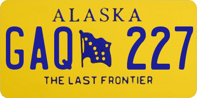 AK license plate GAQ227