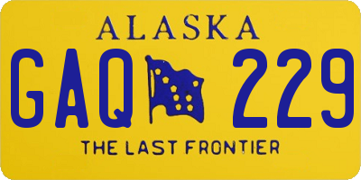 AK license plate GAQ229