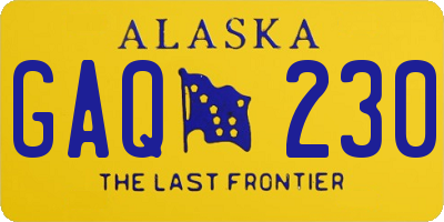 AK license plate GAQ230