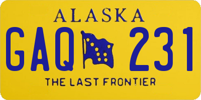 AK license plate GAQ231