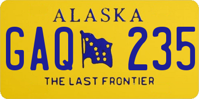 AK license plate GAQ235