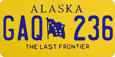 AK license plate GAQ236