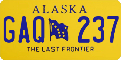 AK license plate GAQ237