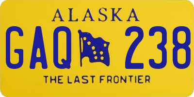 AK license plate GAQ238