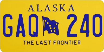 AK license plate GAQ240