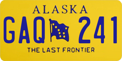 AK license plate GAQ241