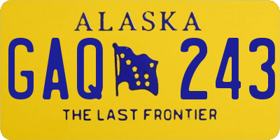 AK license plate GAQ243