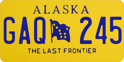 AK license plate GAQ245