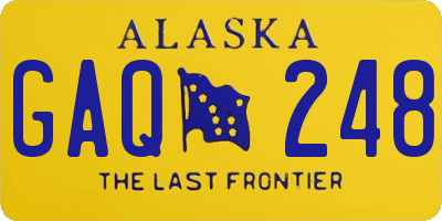 AK license plate GAQ248