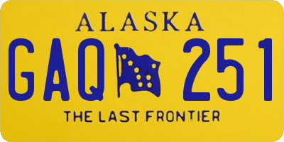 AK license plate GAQ251