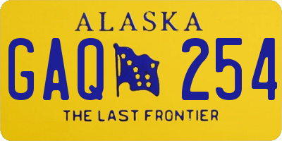 AK license plate GAQ254
