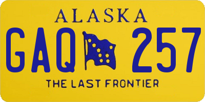 AK license plate GAQ257