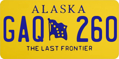 AK license plate GAQ260