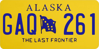 AK license plate GAQ261