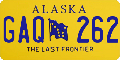 AK license plate GAQ262