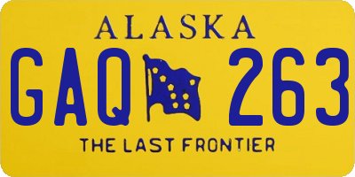 AK license plate GAQ263