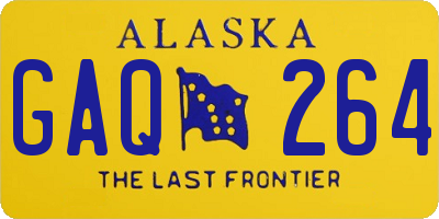 AK license plate GAQ264