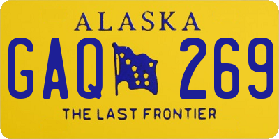 AK license plate GAQ269