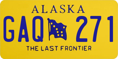 AK license plate GAQ271