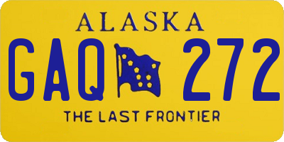AK license plate GAQ272