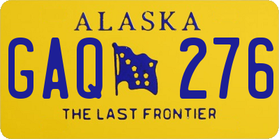 AK license plate GAQ276