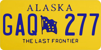 AK license plate GAQ277