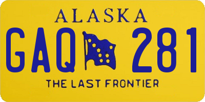 AK license plate GAQ281