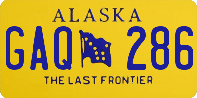 AK license plate GAQ286