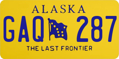 AK license plate GAQ287