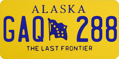 AK license plate GAQ288