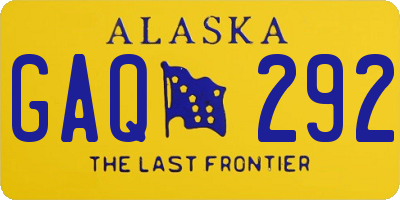 AK license plate GAQ292