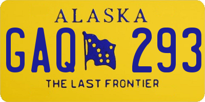 AK license plate GAQ293